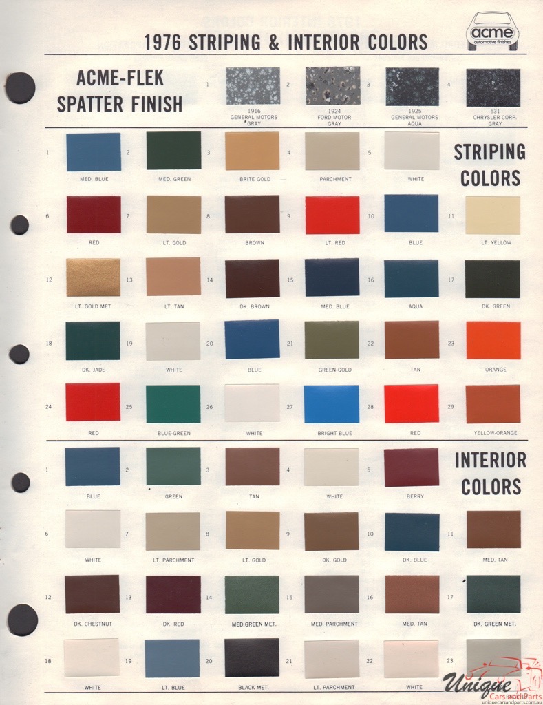 1976 Ford Paint Charts Acme 3